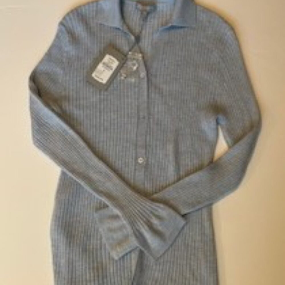 NWT Neiman Marcus Cashmere Cardigan Sweater:  Light Blue, Size L